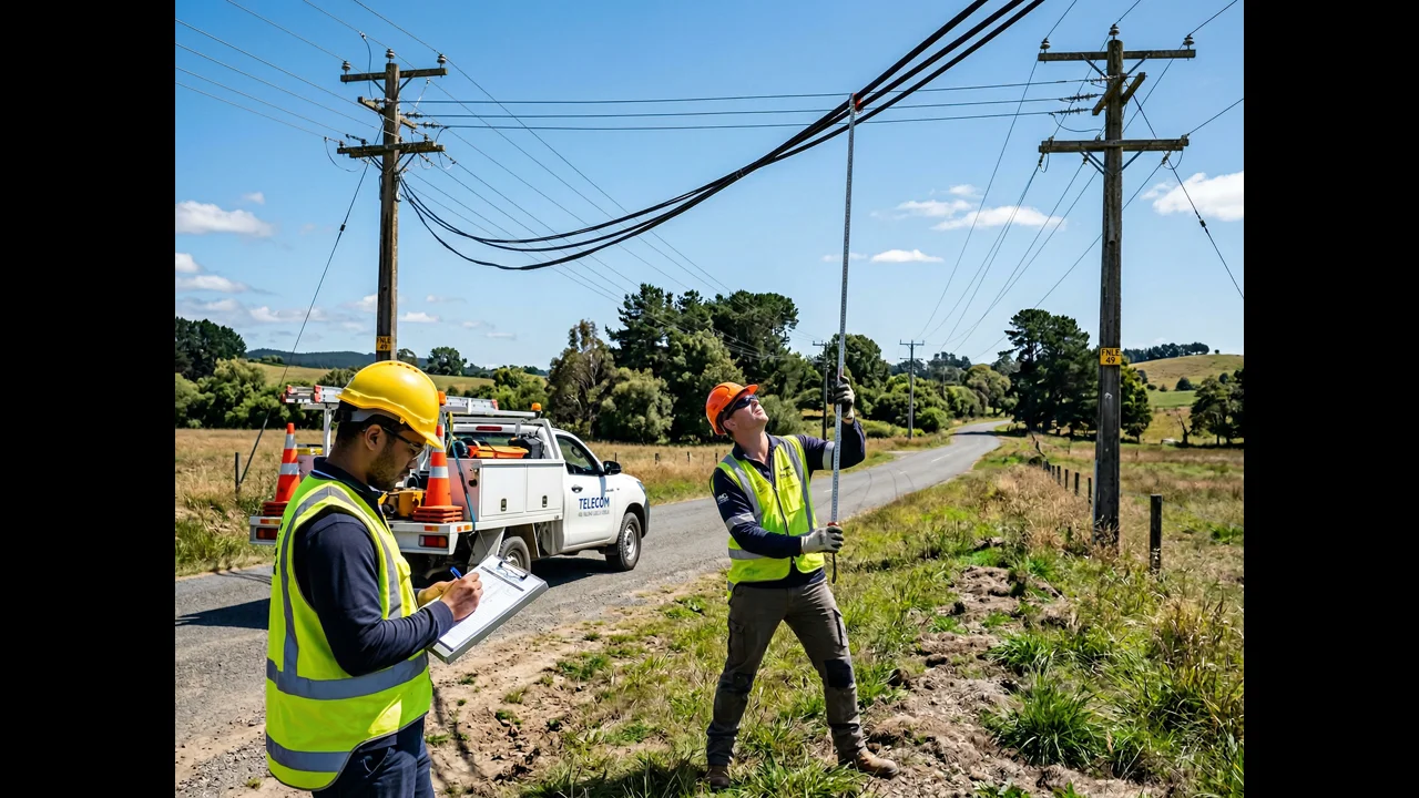 Utility pole midspan measurement for NESC fiber attachment compliance
